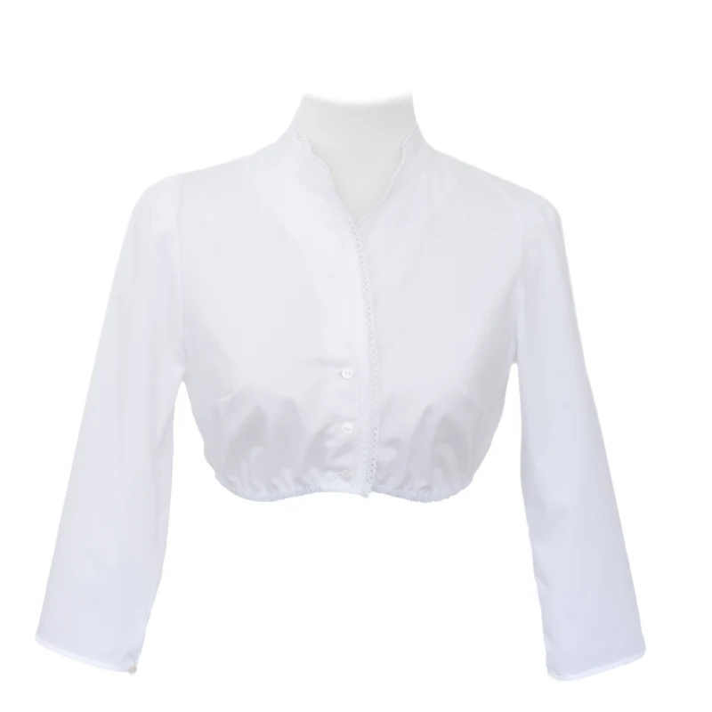 Dirndlbluse „Maxi“ – 3/4 Arm mit Stehkragen
