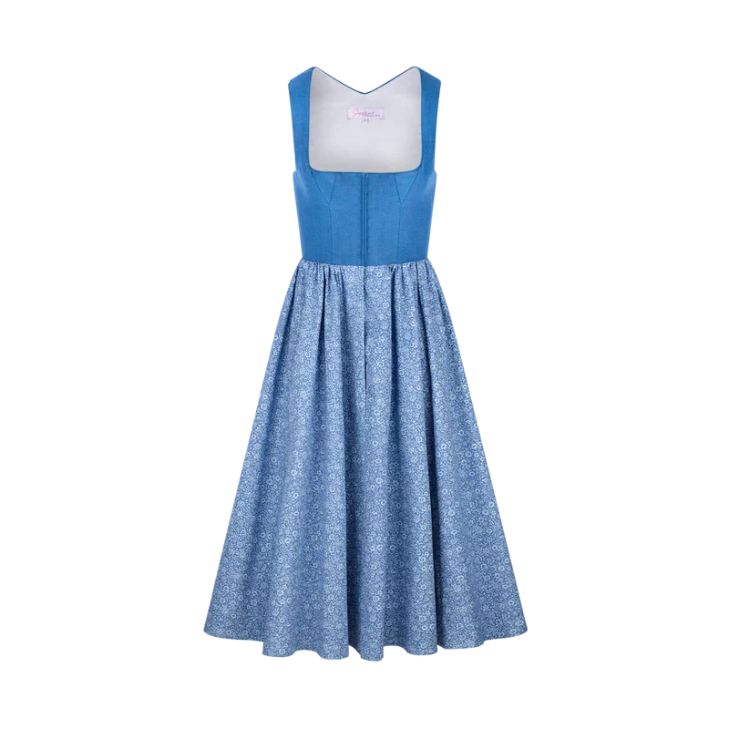 Midi Dirndl Josefine in Kornblumenblau