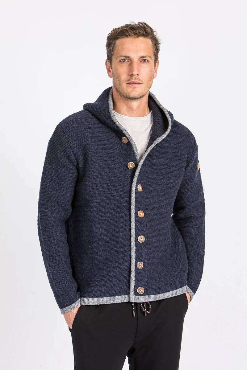 Liebling Kapuzenjanker Thomas navy/grau