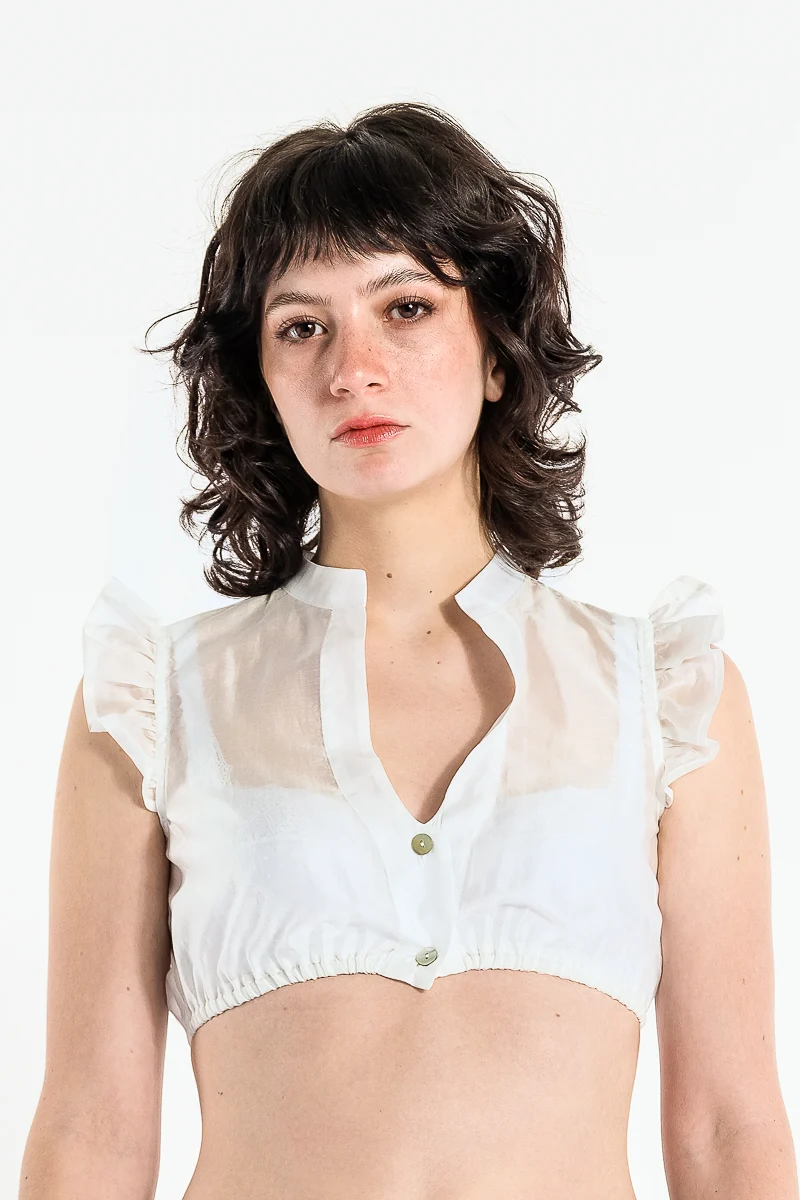 Berwin & Wolff Dirndlbluse Flügelarm Ecru Organza