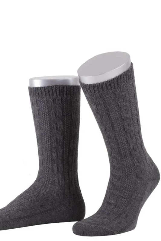 Lusana Schoppersocken L5697 Dunkelgrau