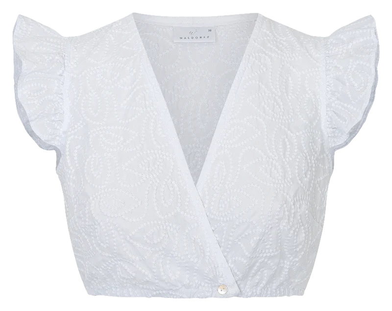 Dirndlbluse "Felia" - Wickelbluse mit Flügelarm - Waldorff