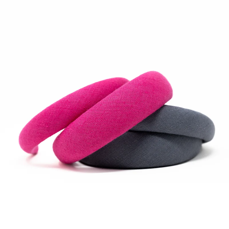 Haarreif Josefine aus pinken Leinen – schmal