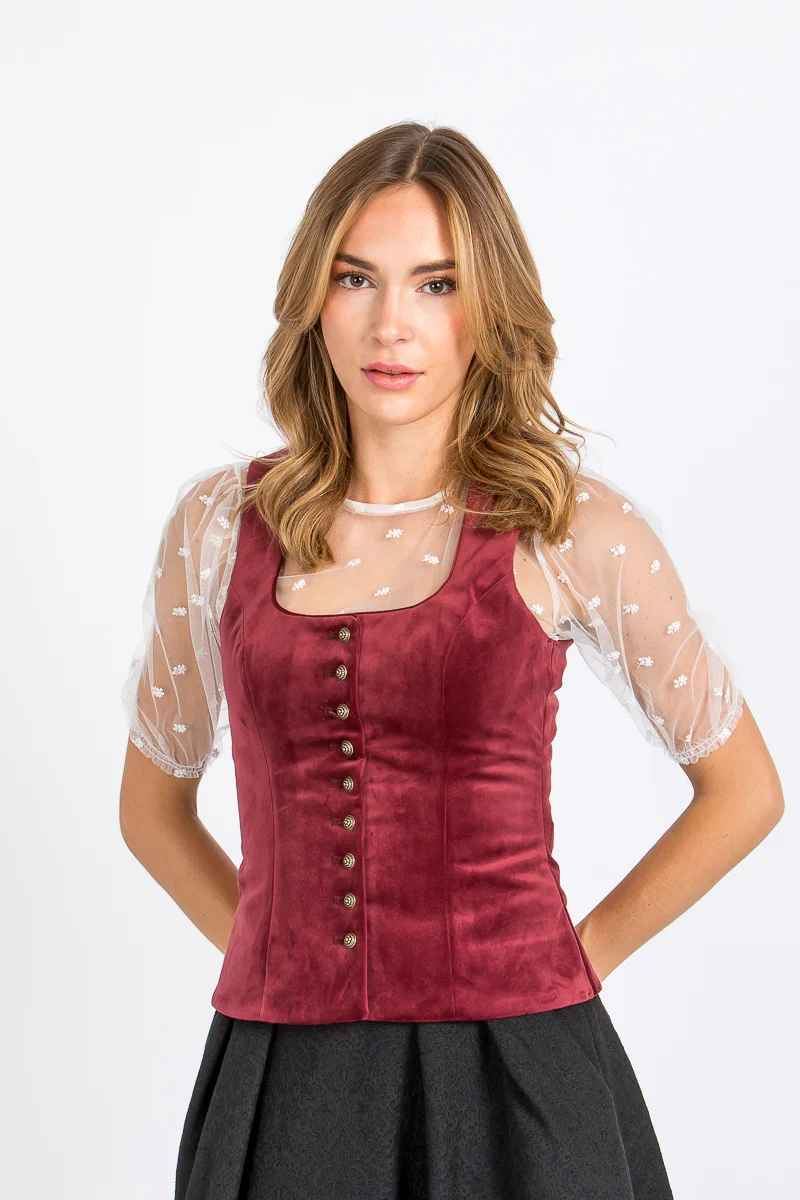 Wenger Dirndlbluse Isabella Bestickt Ecru
