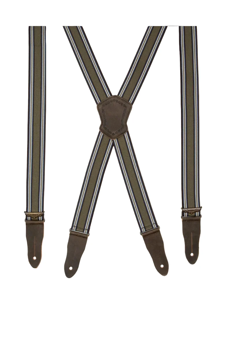 Töpfer Hosenträger 71-412 Oliv Gestreift