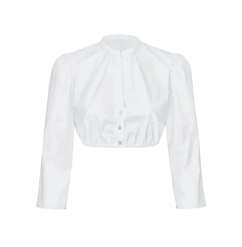 Dirndlbluse "Robina" mit 3/4 Arm und Stehkragen - Waldorff