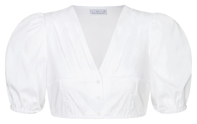 Dirndlbluse "Isabella" mit V-Ausschnitt und Ballonärmel - Waldorff