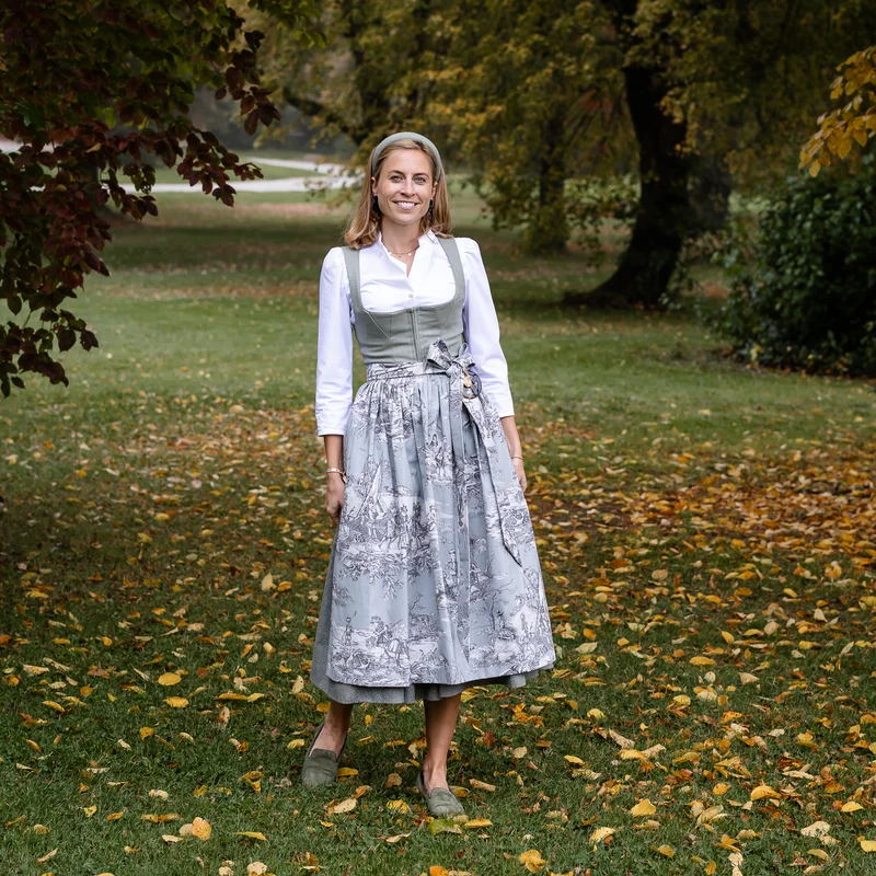 Baumwoll-Dirndlschürze "Sarah" Grau