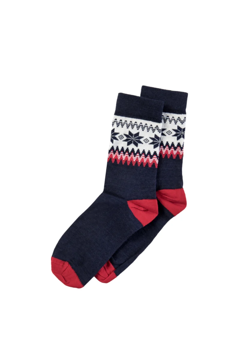 Dale of Norway Socken Myking Navy Rot Offwhite
