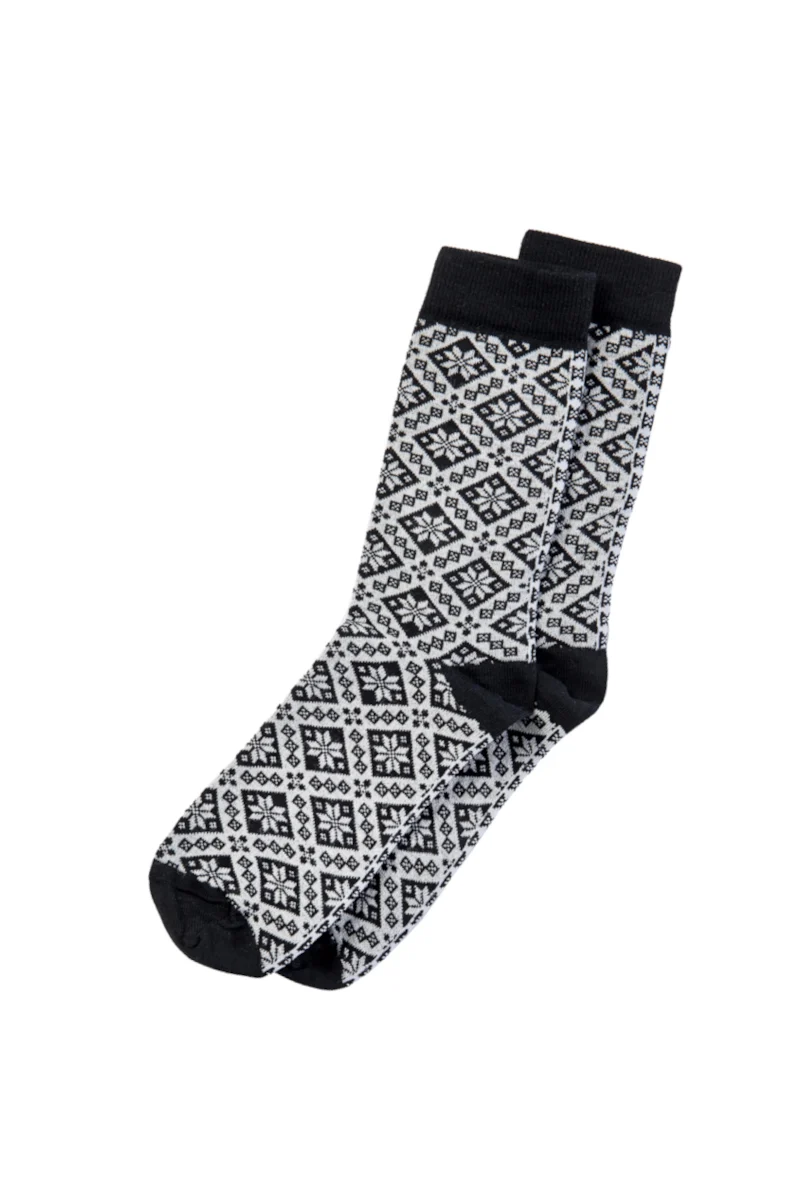 Dale of Norway Socken Bjoroy Schwarz Offwhite