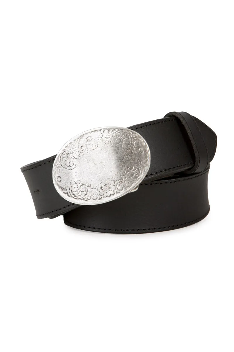 Der Trachtler Trachtengürtel 8400 Schwarz oval