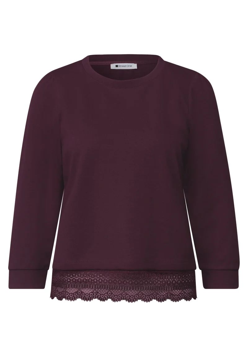 Langarmshirt mit Spitzendetail