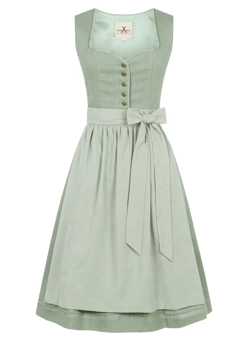 LEINEN DIRNDL MONOCHROME TRADITION SALBEIGRÜN