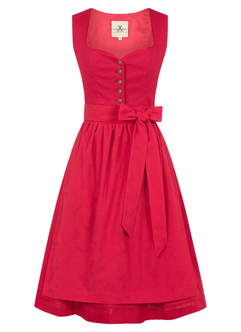 LEINEN DIRNDL MONOCHROME TRADITION TOMATENROT
