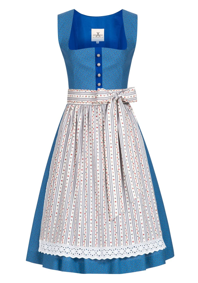 BW DIRNDL VINTAGE FLOWERS AZURBLAU