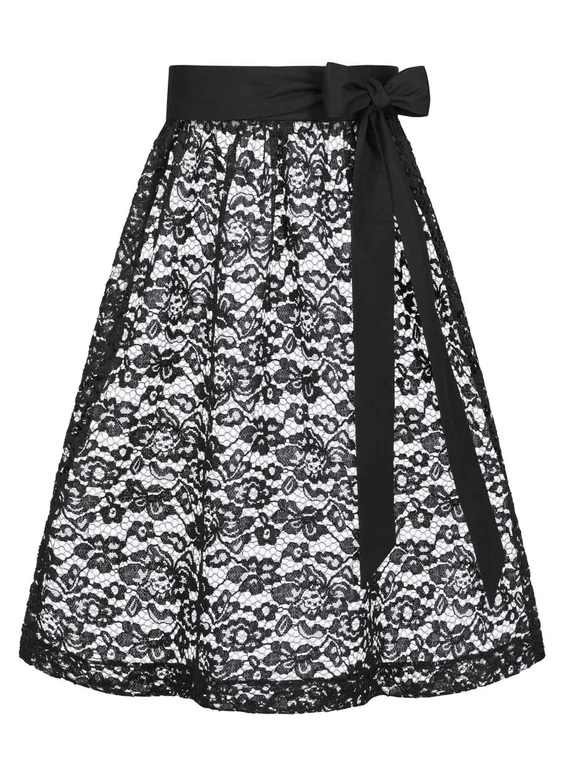 EINZELSCHÜRZE FLORALE SPITZE SCHWARZ