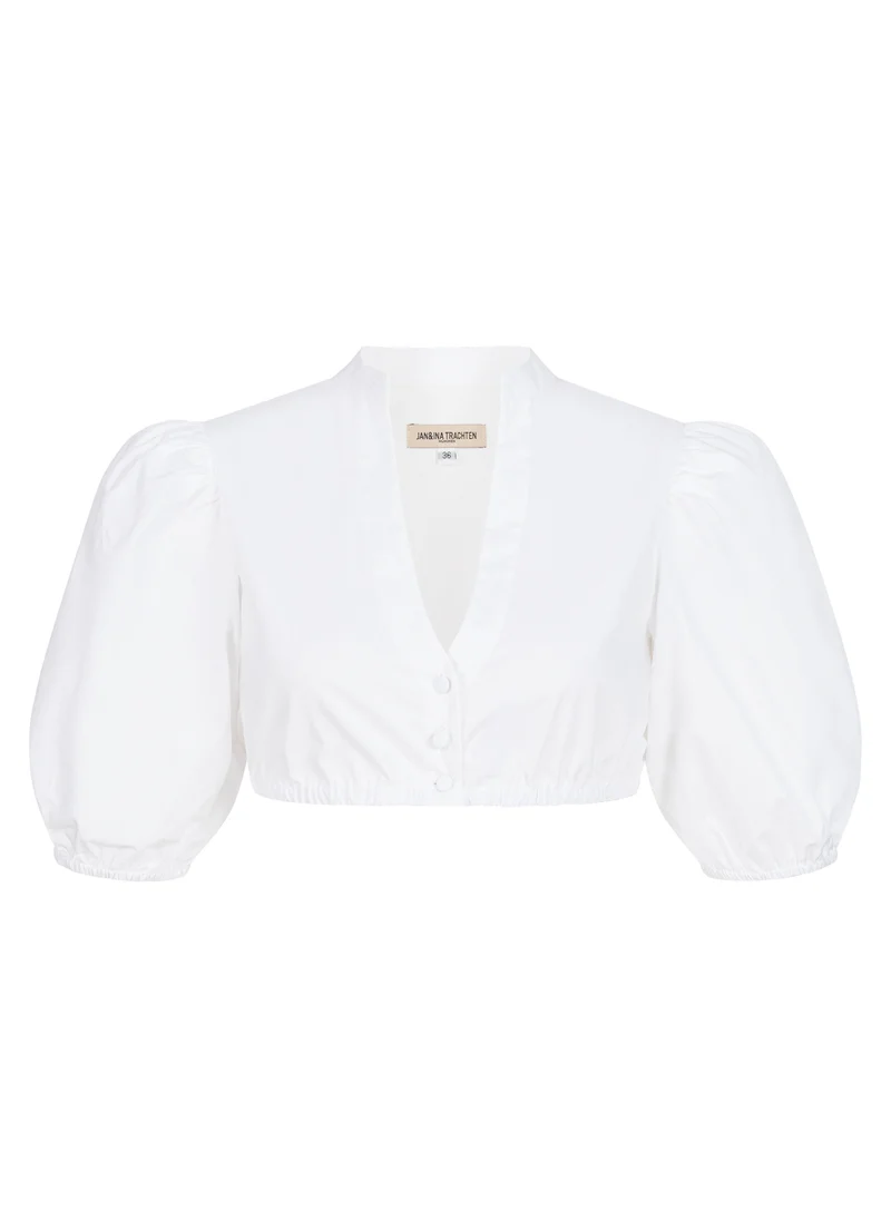 DIRNDLBLUSE BALLONÄRMEL POPELINE WEISS