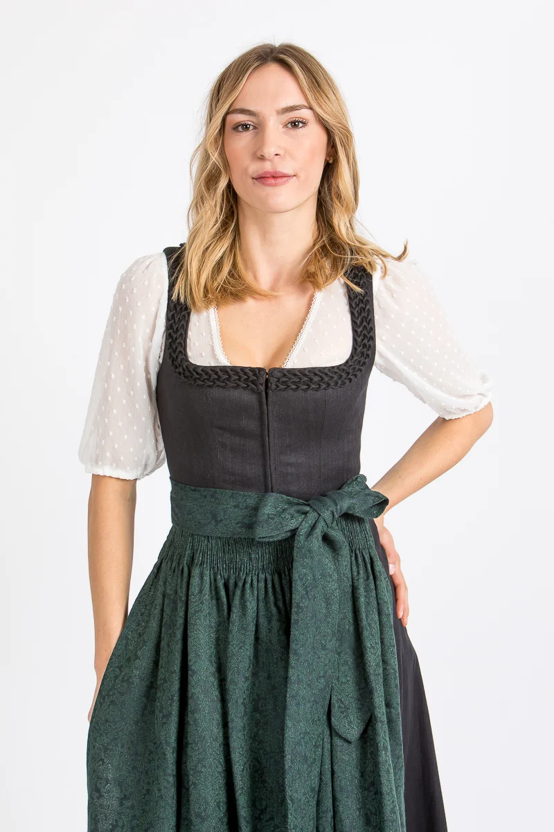 Wenger Dirndlbluse Ida Chiffon Ecru Gepunktet