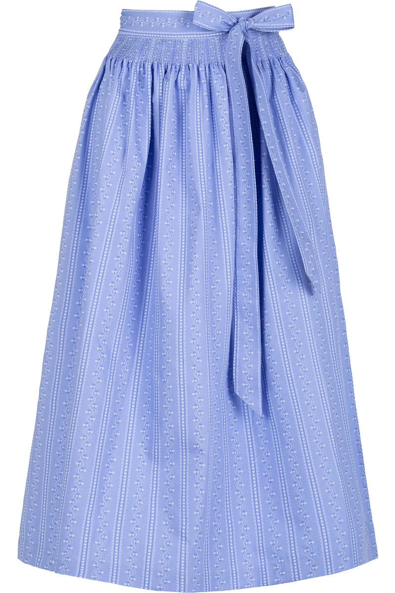Lange Dirndlschürze 95cm aus Baumwolle - hellblau