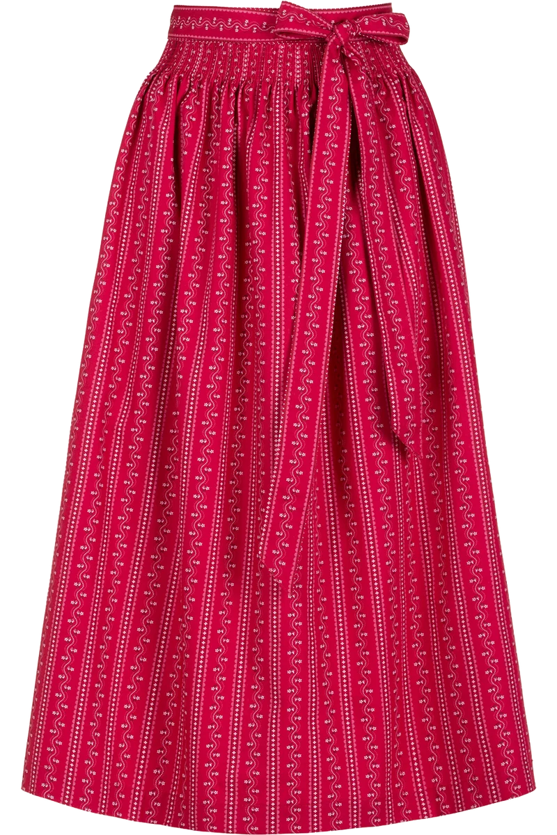 Dirndlschürze Midi 70cm aus Baumwolle - rot