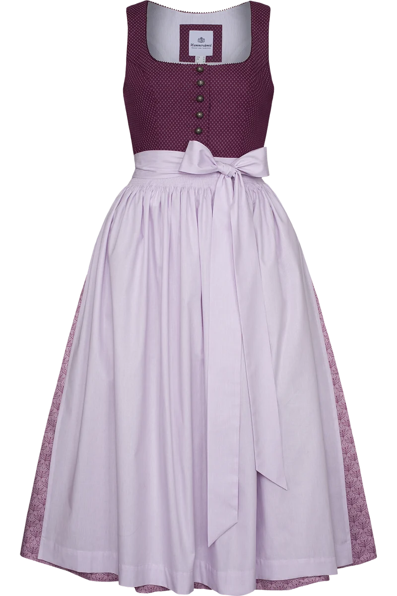 Langes Baumwolldirndl gemustert - beere