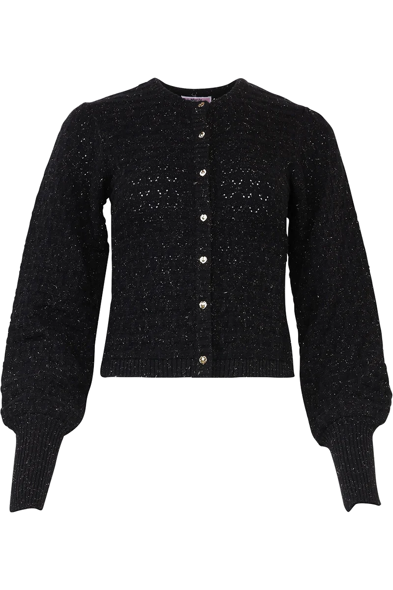 Dirndlstrickjacke mit goldenem Lurexfaden Edelmühle - schwarz gold