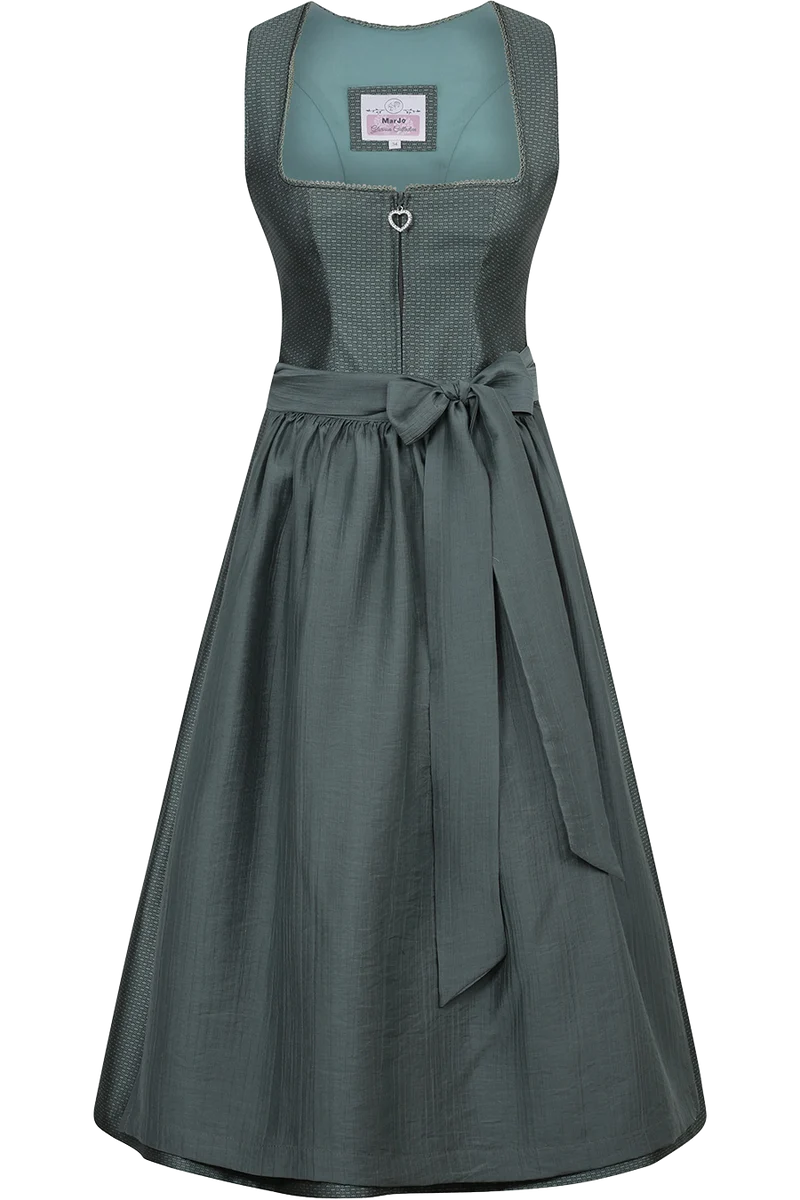 Monochromes Midi-Dirndl mit Plissee-Schürze Haunersdorf - thymian