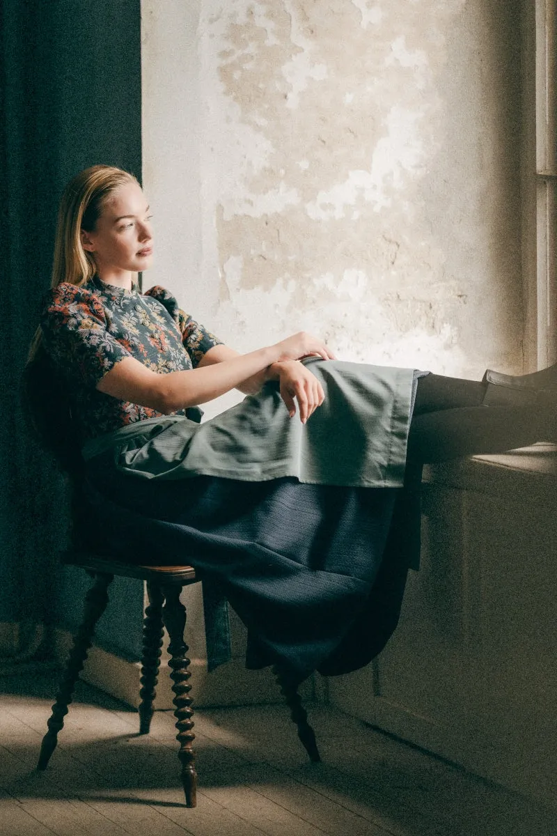 Almliebe Ärmeldirndl Therese blau geblümt