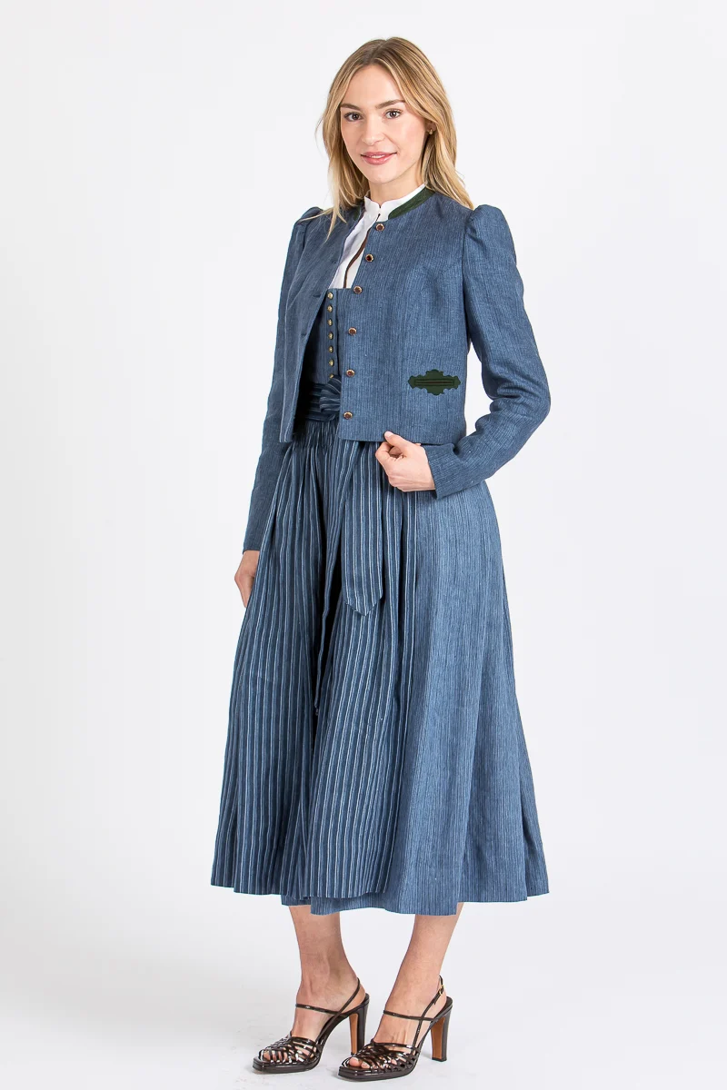 Gottseidank Trachtenjacke Flora Mao Blau