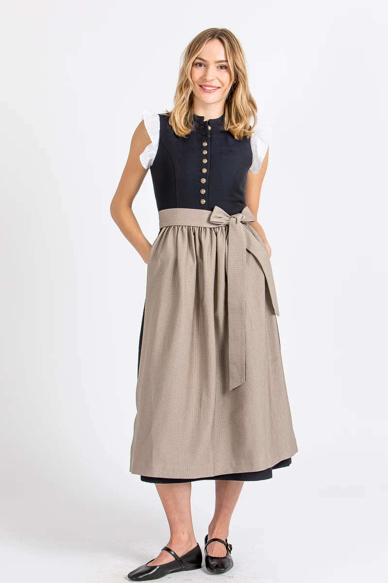 Almliebe Dirndl Nannerl blau/beige