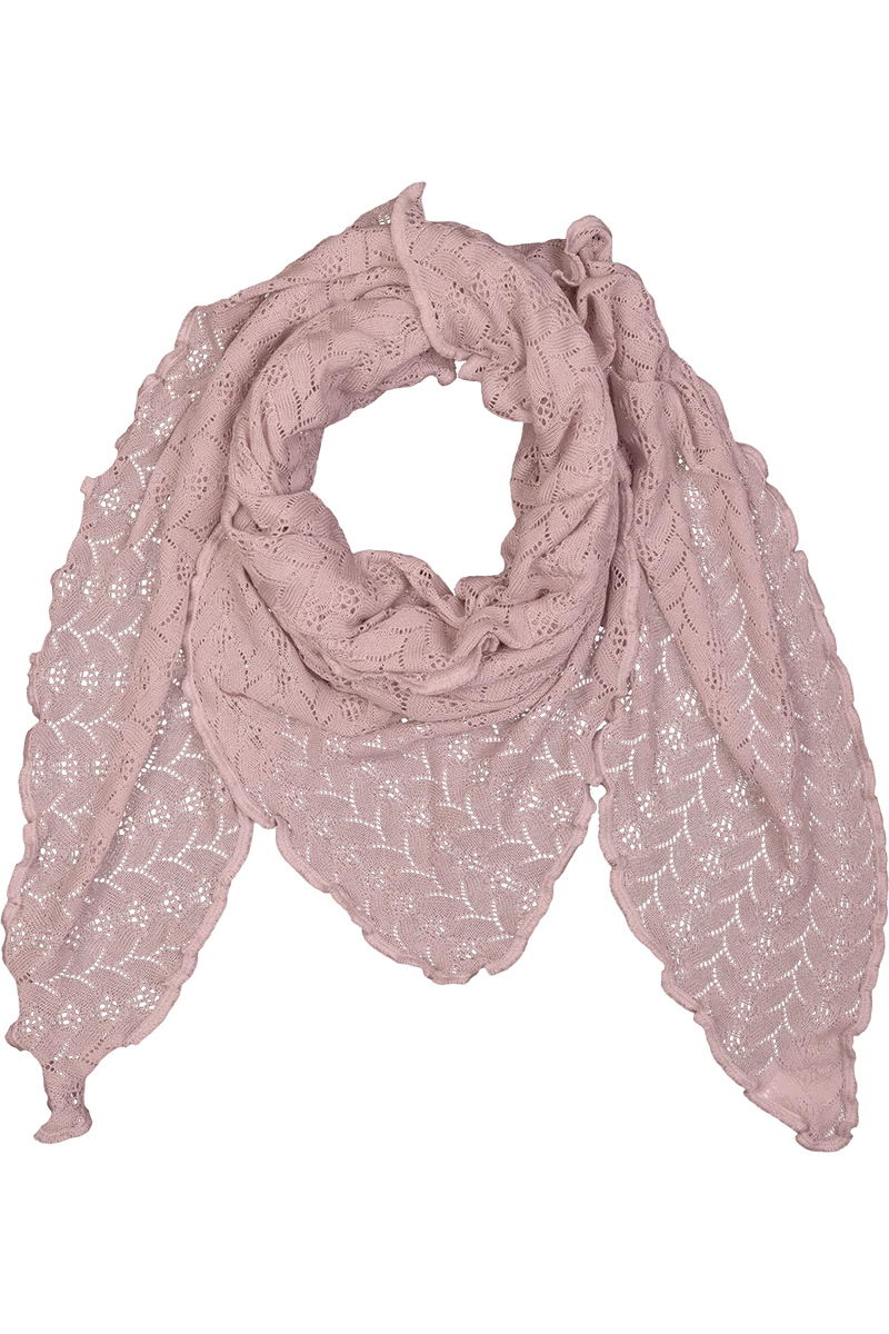 Damen Schultertuch mit feinem Strickmuster - altrosa