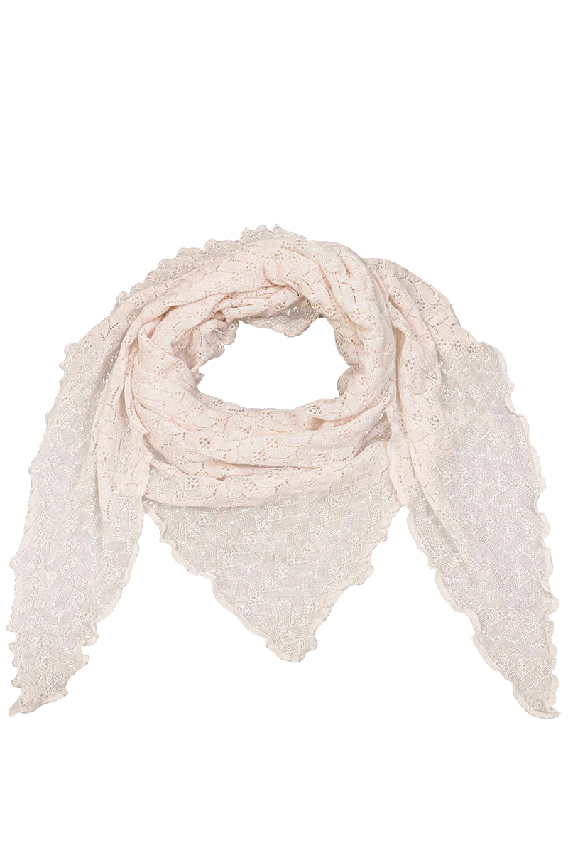 Damen Schultertuch mit feinem Strickmuster - natur