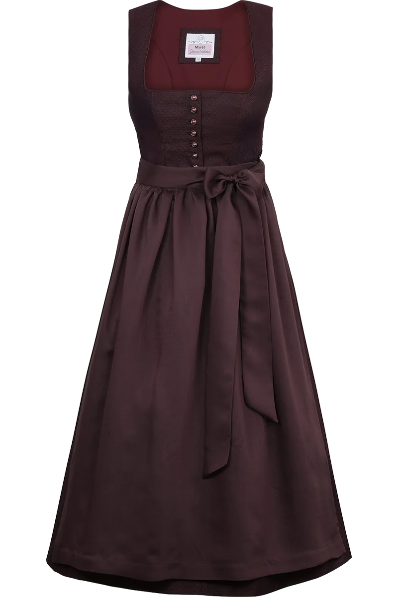 Monochromes Midi-Dirndl mit Jacquardmuster Vordernberg 70cm - traube