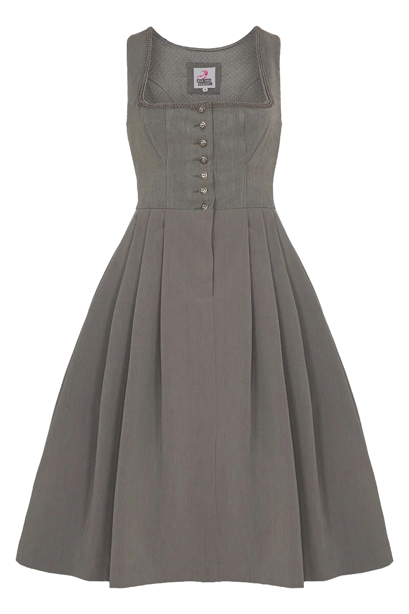 Midi-Dirndl ohne Schürze - hellgrau