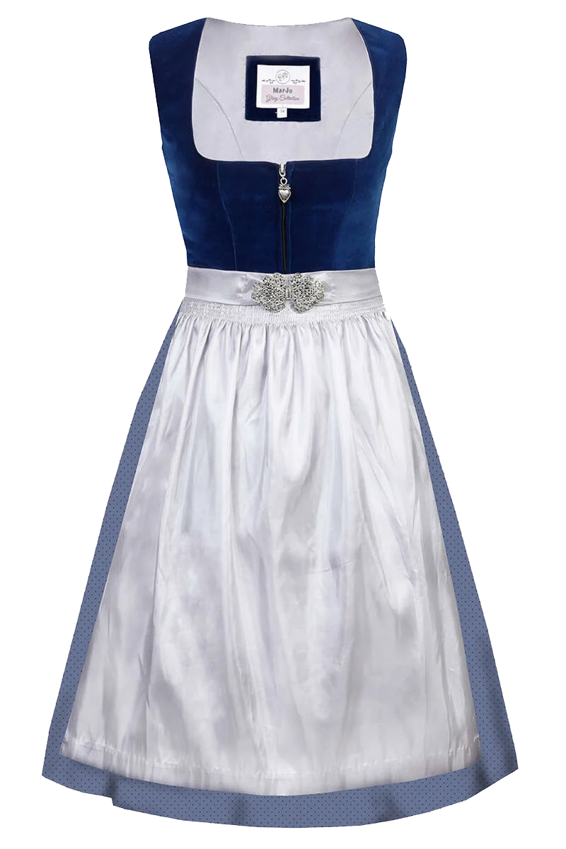 Samt-Dirndl midi - saphir