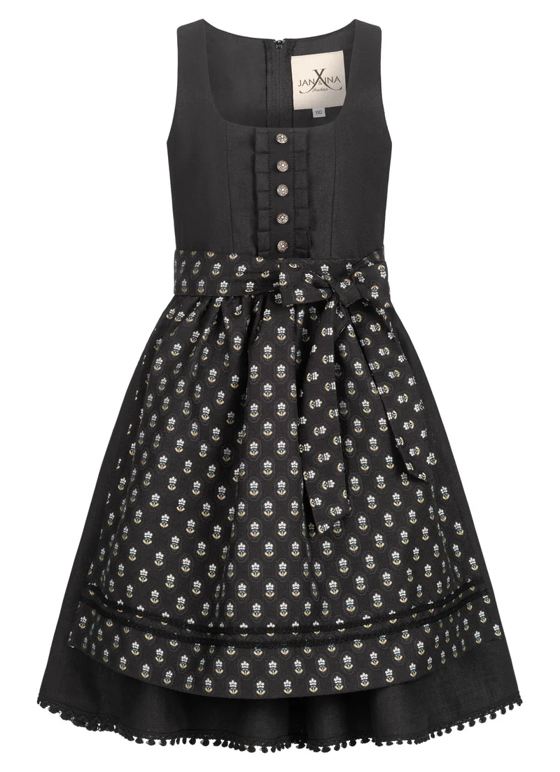 KINDER LEINEN DIRNDL MONACO SCHWARZ