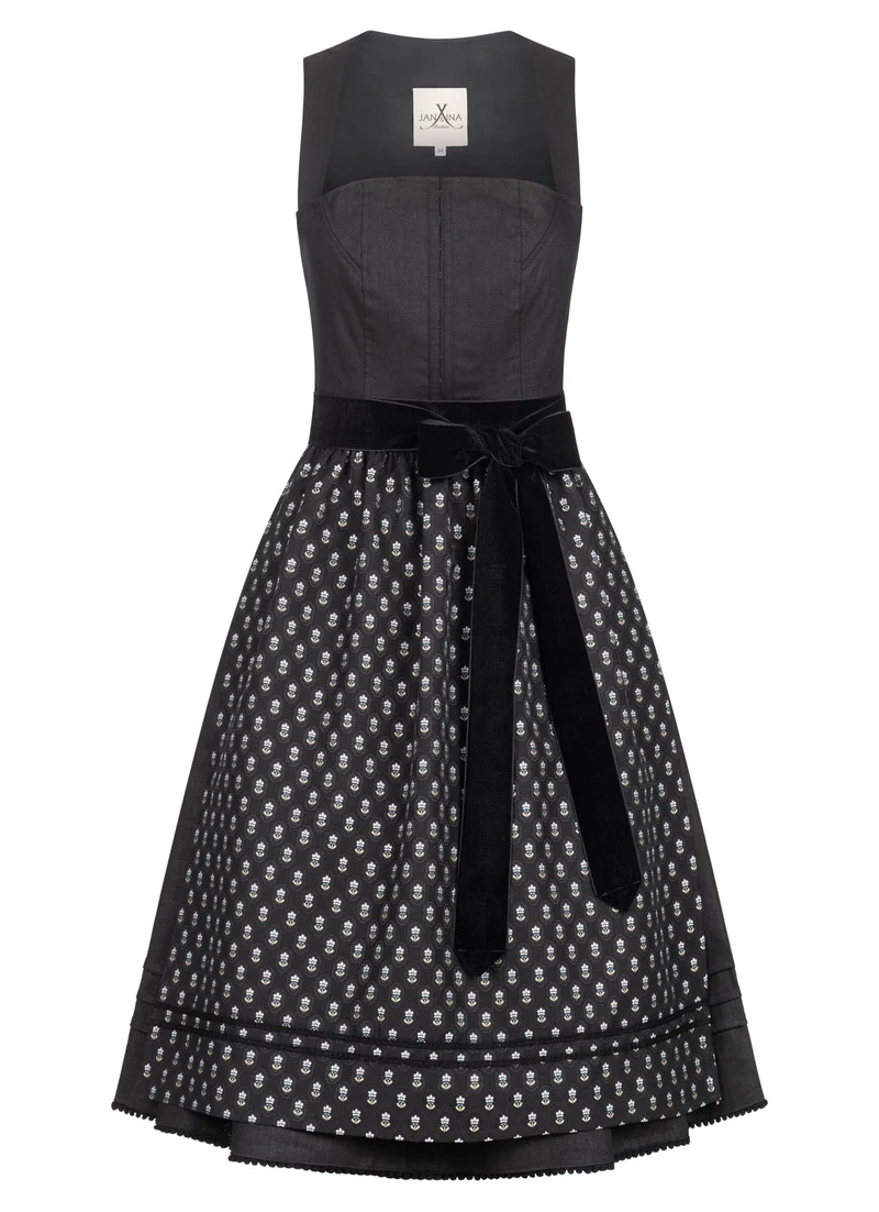 LEINEN DIRNDL MONACO SCHWARZ