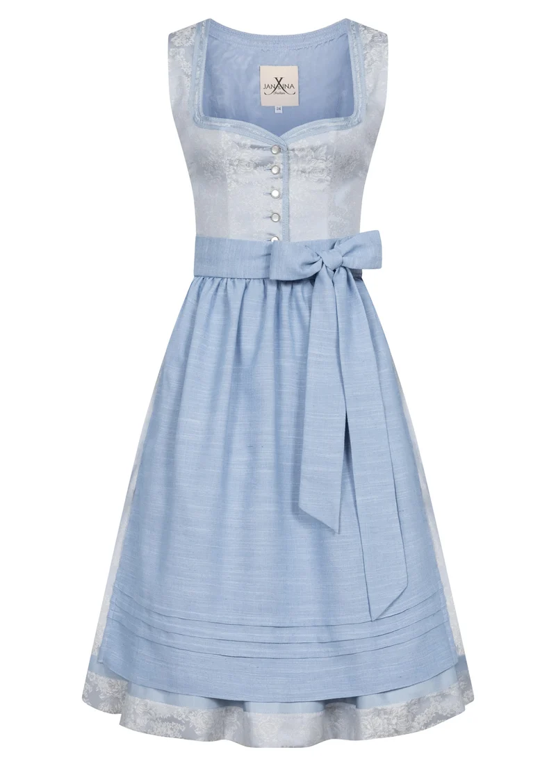 JACQUARD HOCHZEITSDIRNDL MONOCHROME FLOWERS EISBLAU