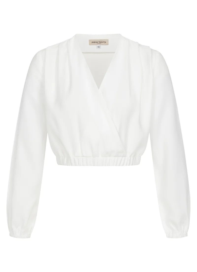 DIRNDLBLUSE CACHE COUER LANGARM WEISS
