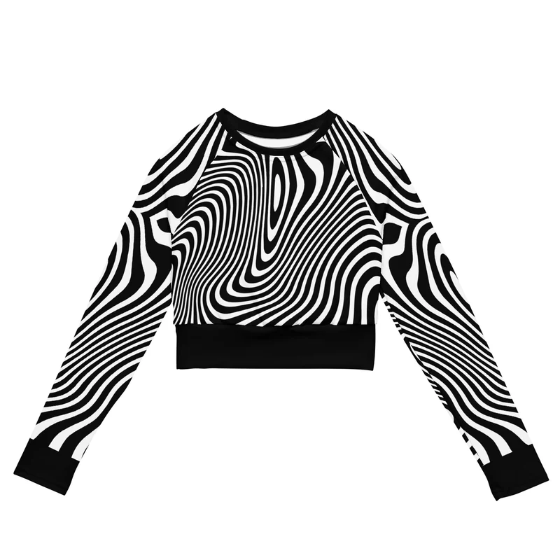 Psychodelisches Langarm Rave Crop Top