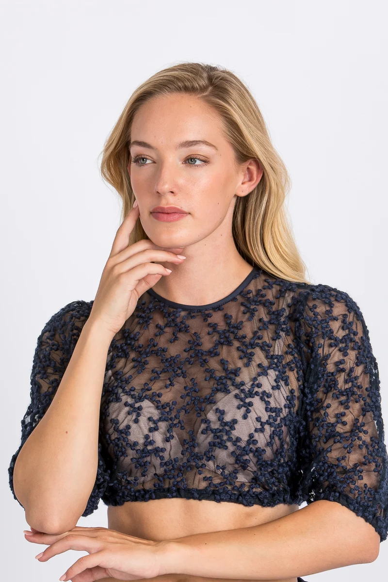 Heimatglück Dirndlbluse Stella blau