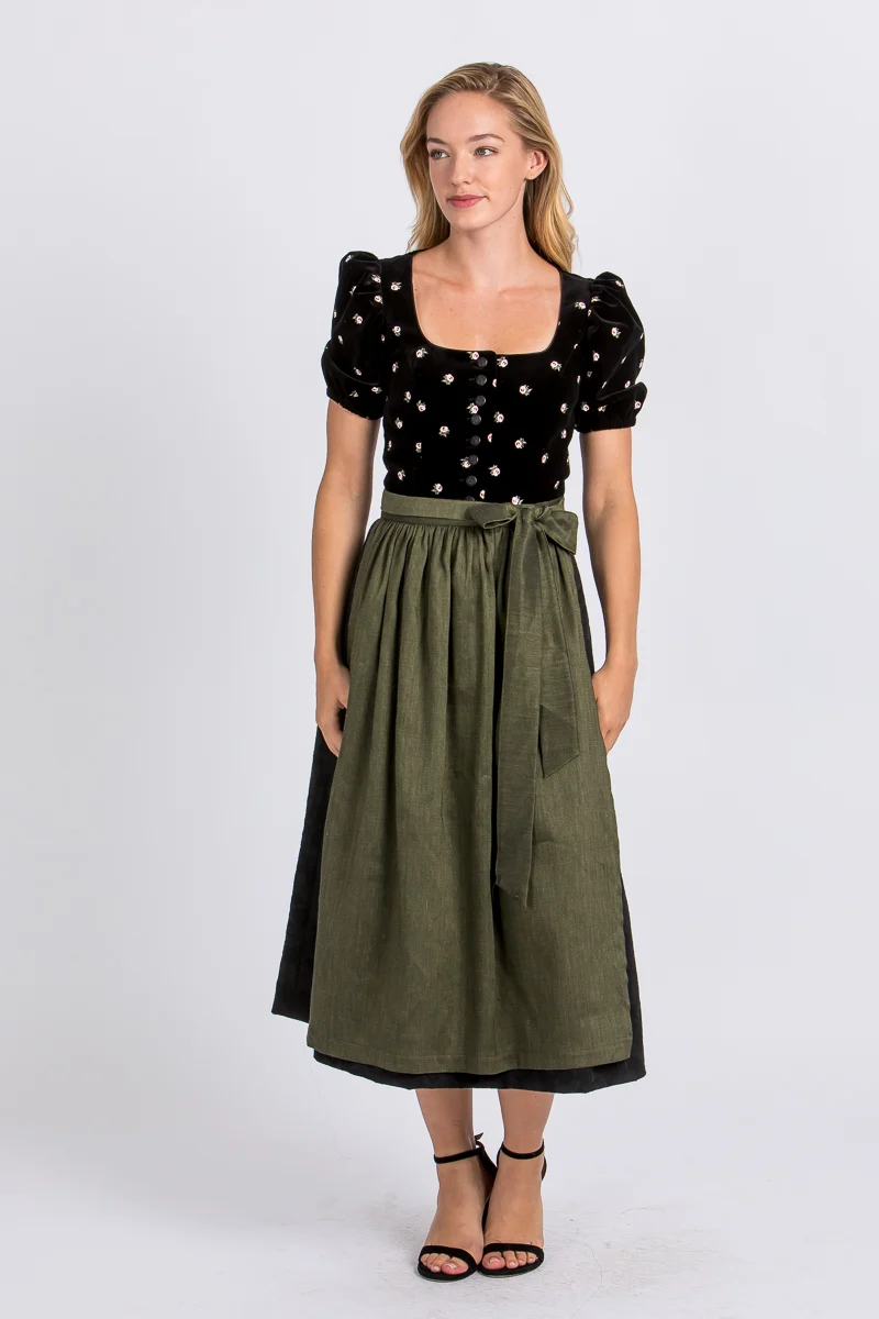 Almliebe Dirndl Rosmarie schwarz