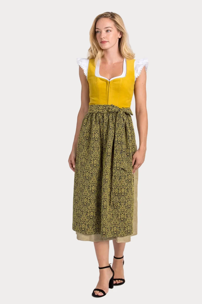 Almliebe Dirndl Cordula gelb