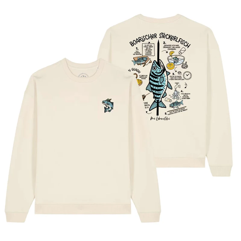 Unisex Rezept Pullover "Steckerlfisch"