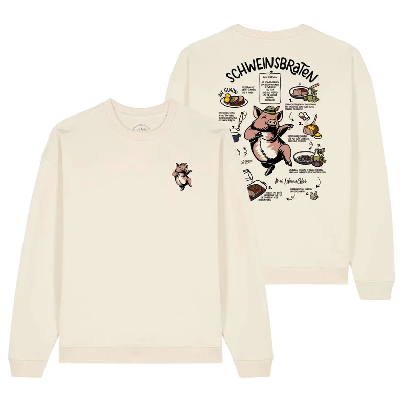Unisex Rezept Pullover "Schweinsbraten"