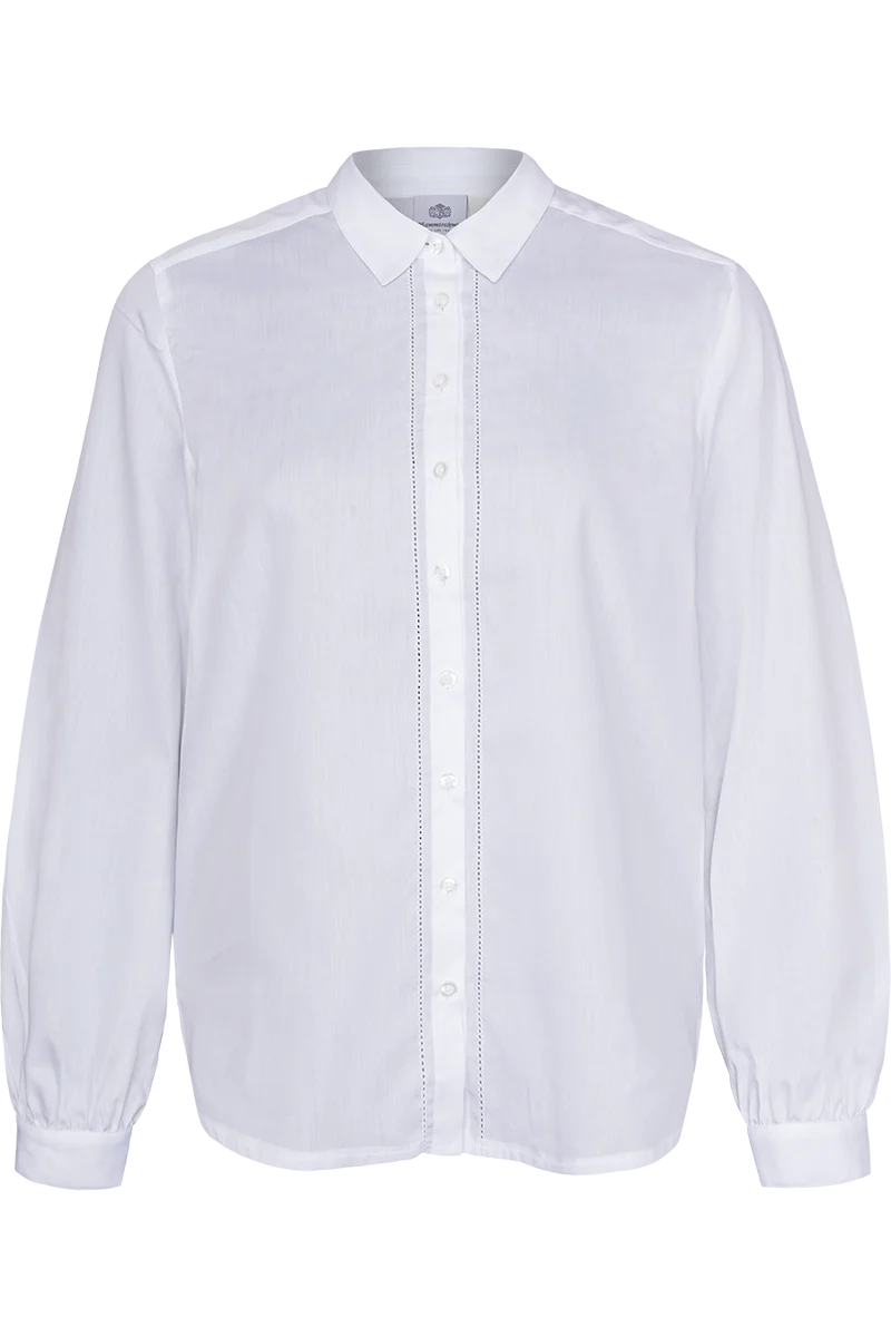 Damen Trachtenbluse mit weiten Ärmeln - weiß