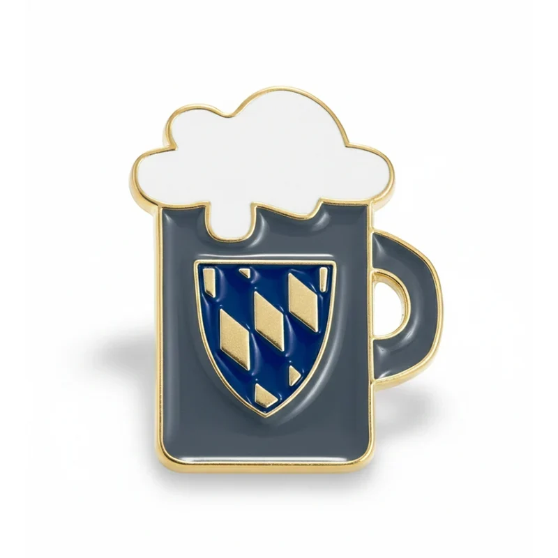 Bierkrug Pin Wappen bunt – Maßkrug Anstecker