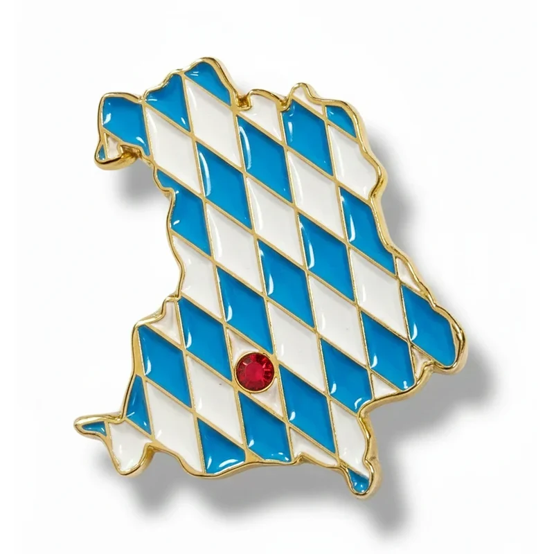 Bayern Pin Karte bunt – Anstecker mit Strass