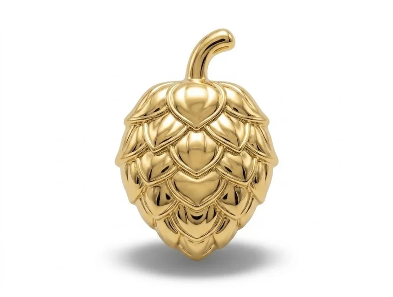 Hopfen Pin gold – Trachten-Anstecker Hopfendolde