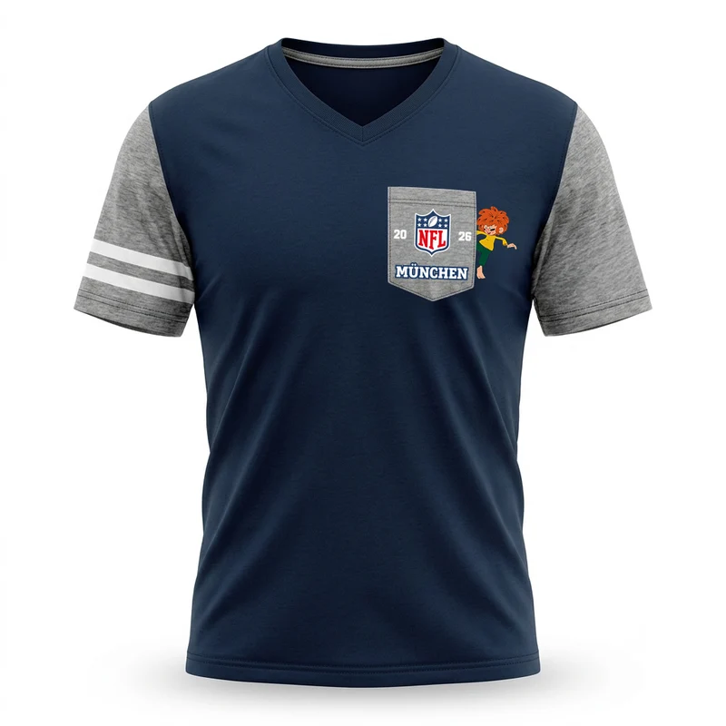 ®NFL x ®Pumuckl T-Shirt mit Brusttasche "Football"